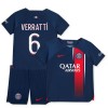 Virallinen Fanipaita + Shortsit Paris Saint-Germain 2023-24 Verratti 6 Kotipelipaita - Lasten